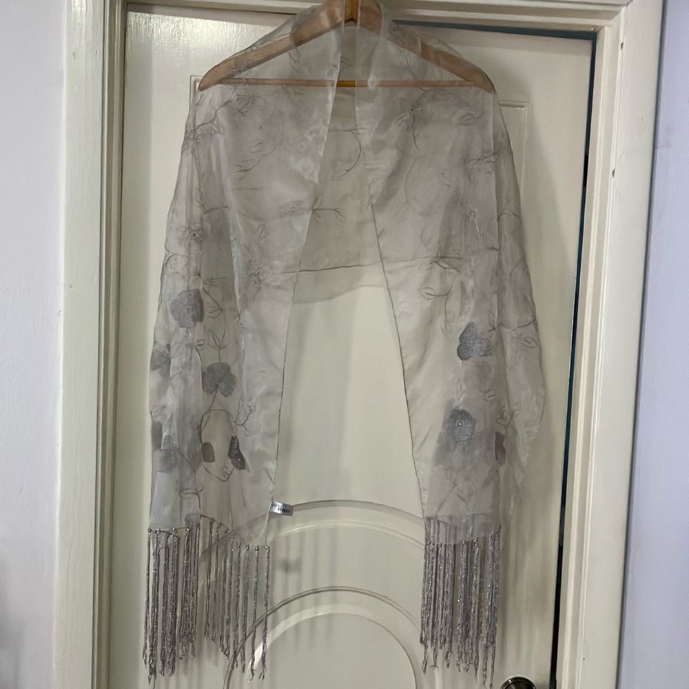 Elegant silver scarf wrap